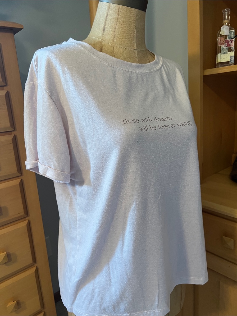stars above Pale Pink Short Sleeve Graphic Pajama Top